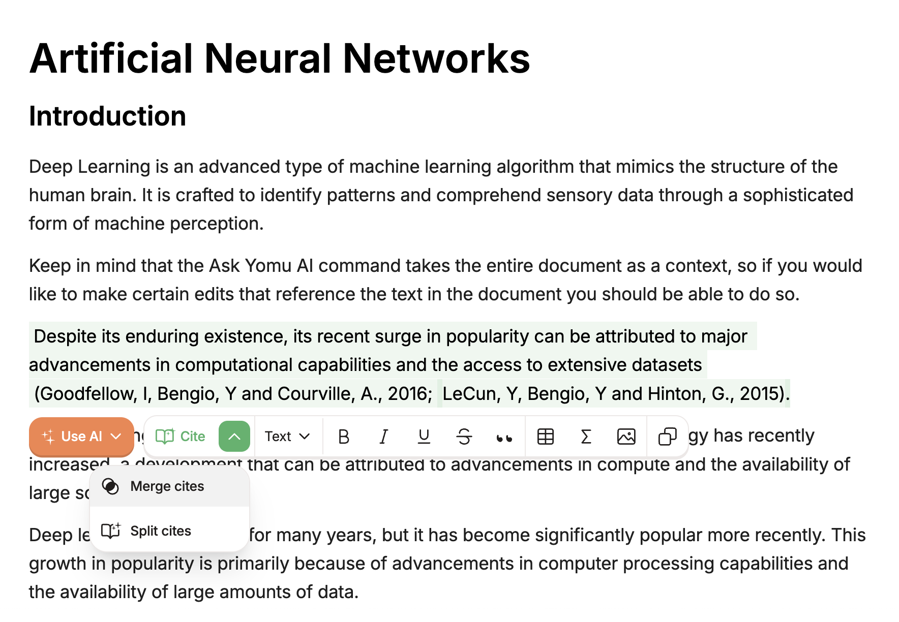 Merge Citations Interface